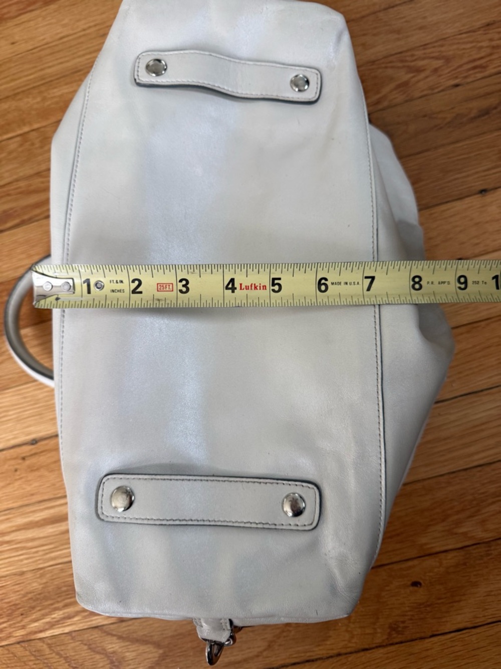 Coach F15447 Beige Leather Satchel w/ Strap Lavender Lining/silver hardware - Picture 8 of 16